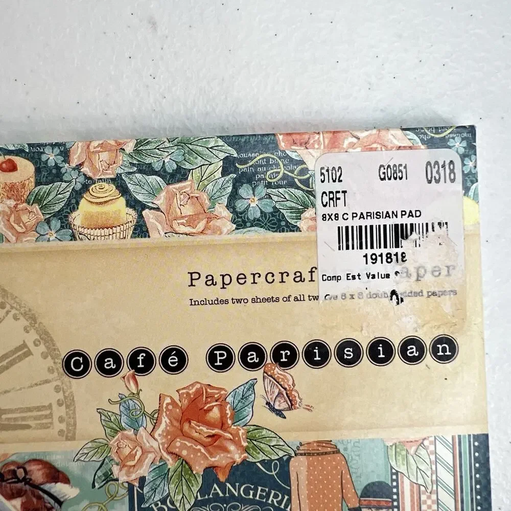 Graphic‎ 45 Cafe Parisian Collection 8 x 8 Paper Pad 2016 Scrapbooking HTF NEW
